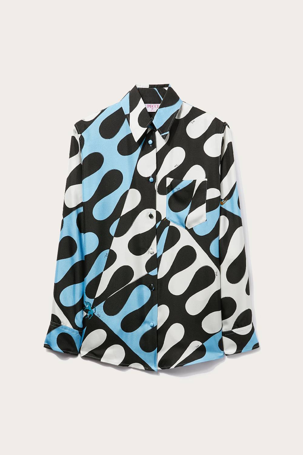 Pucci Camicia in seta con stampa Leocorno