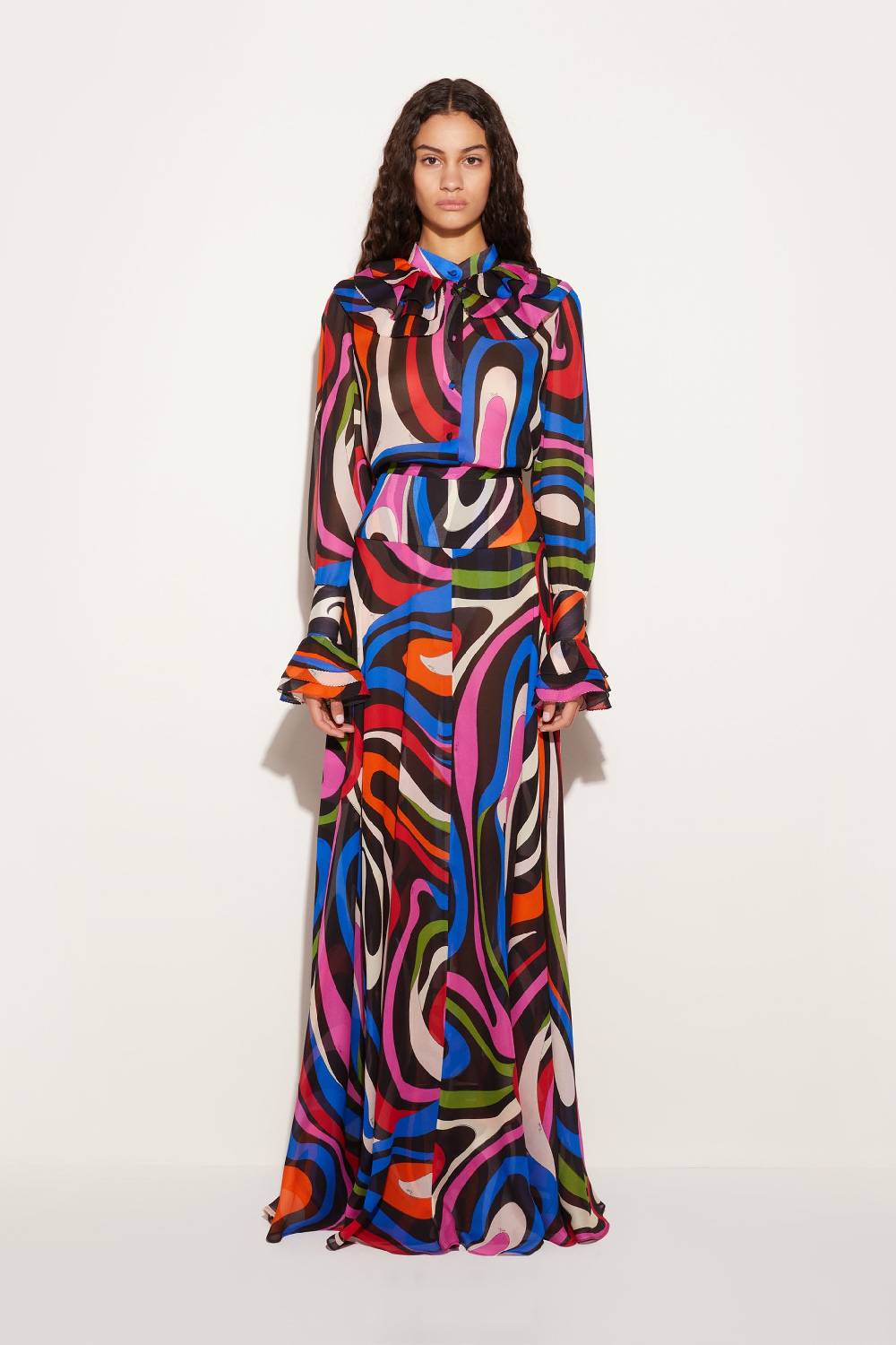 Pucci Camicia In Seta Con Stampa Marmo