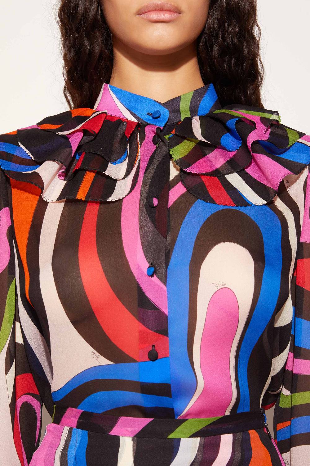 Pucci Camicia In Seta Con Stampa Marmo