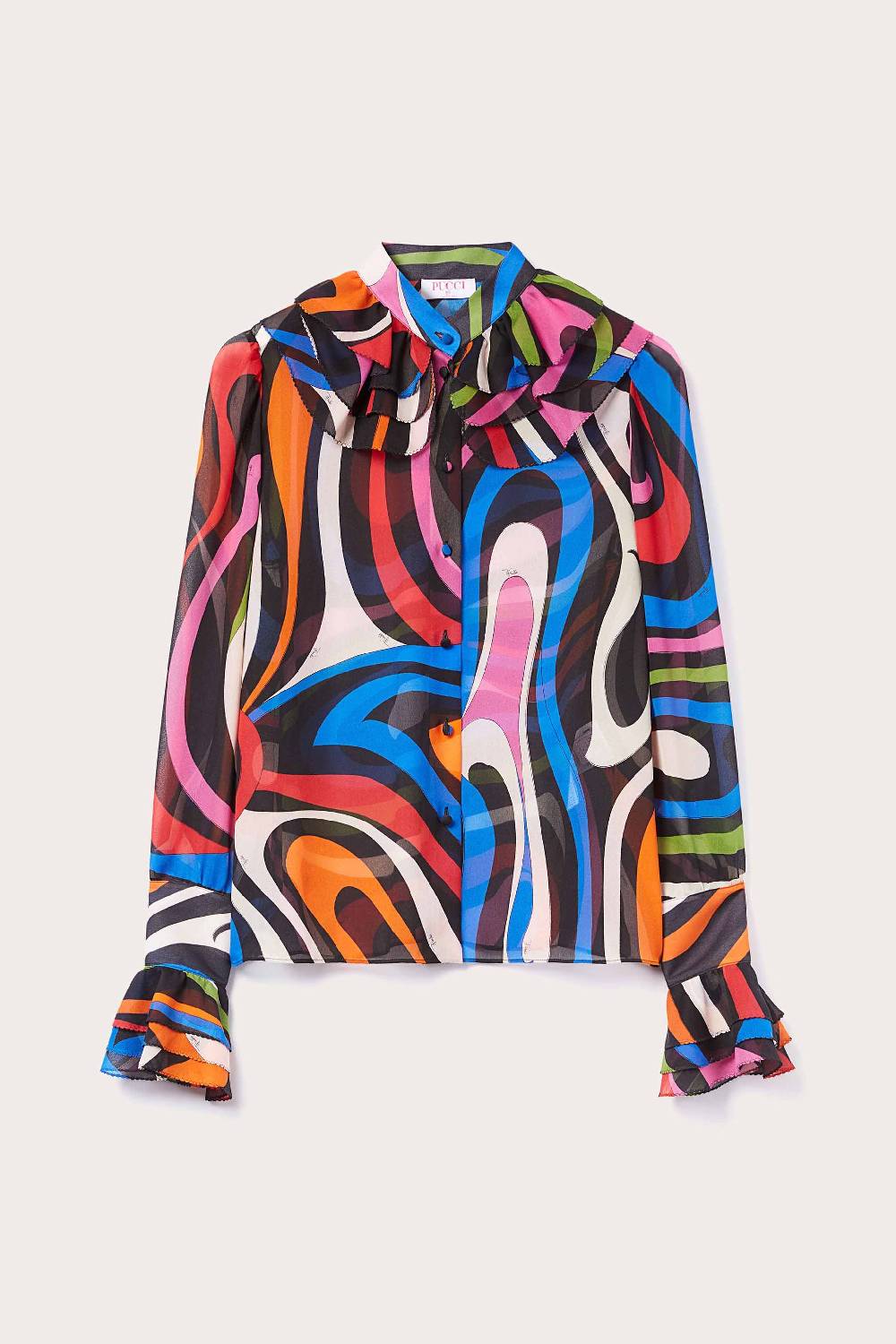 Pucci Camicia in seta con stampa Marmo