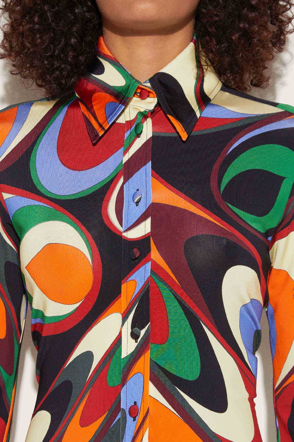 Pucci Camicia In Seta Con Stampa Onde