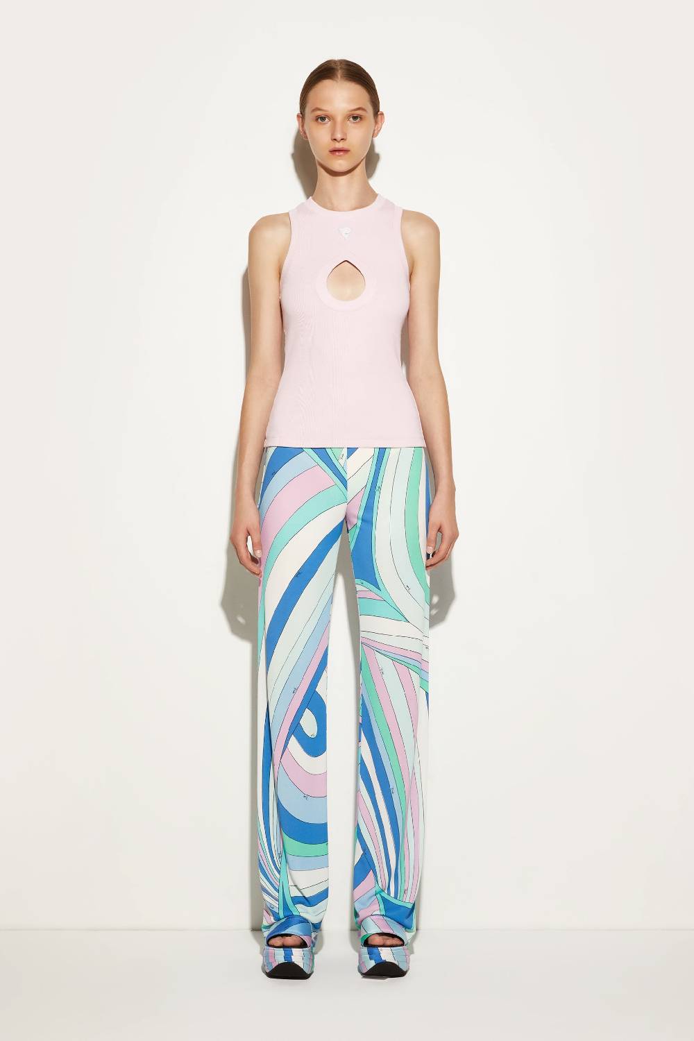 Pucci Canotta A Costine Con Logo Pucci P