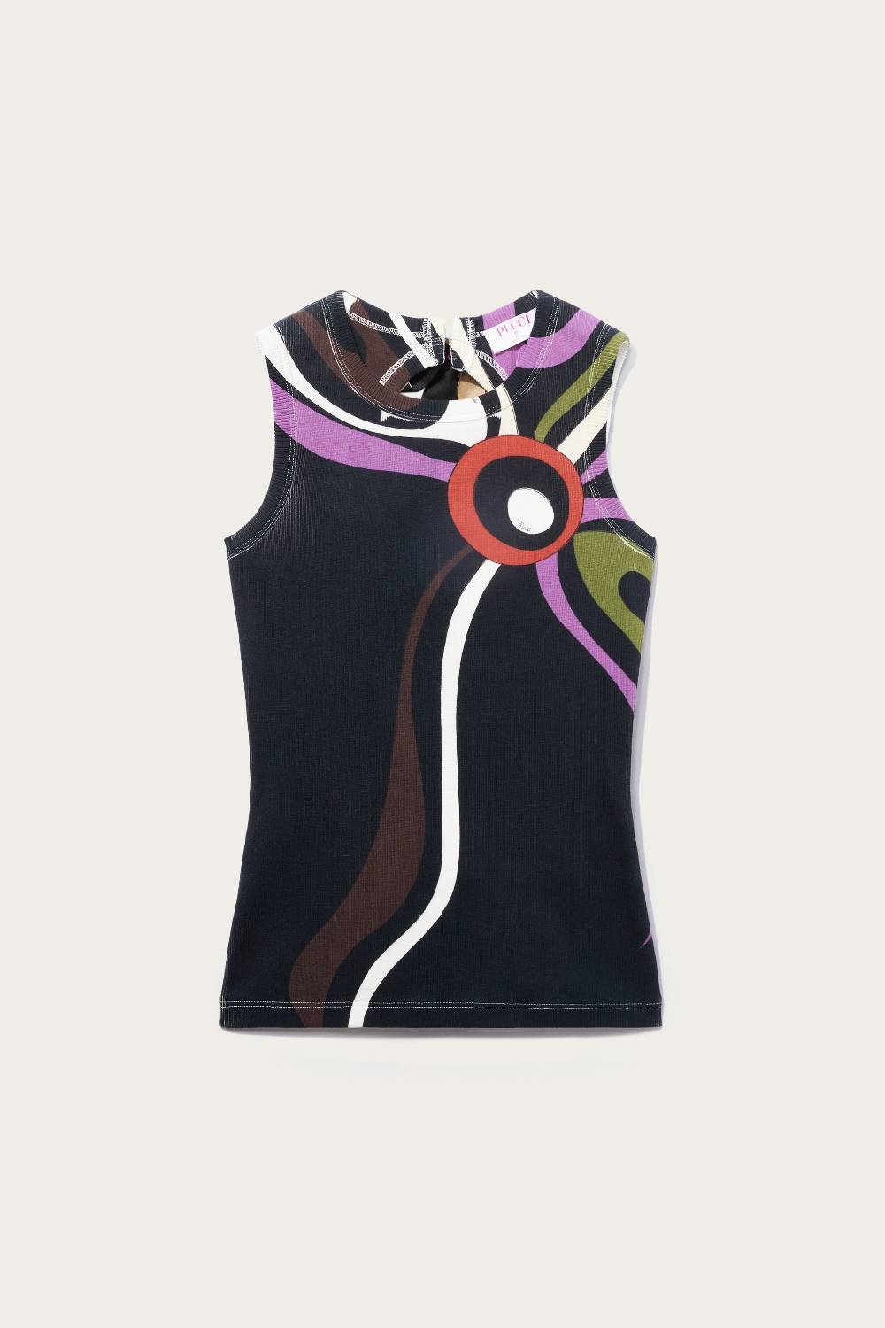 Pucci Canotta con stampa Marmo e cut-out