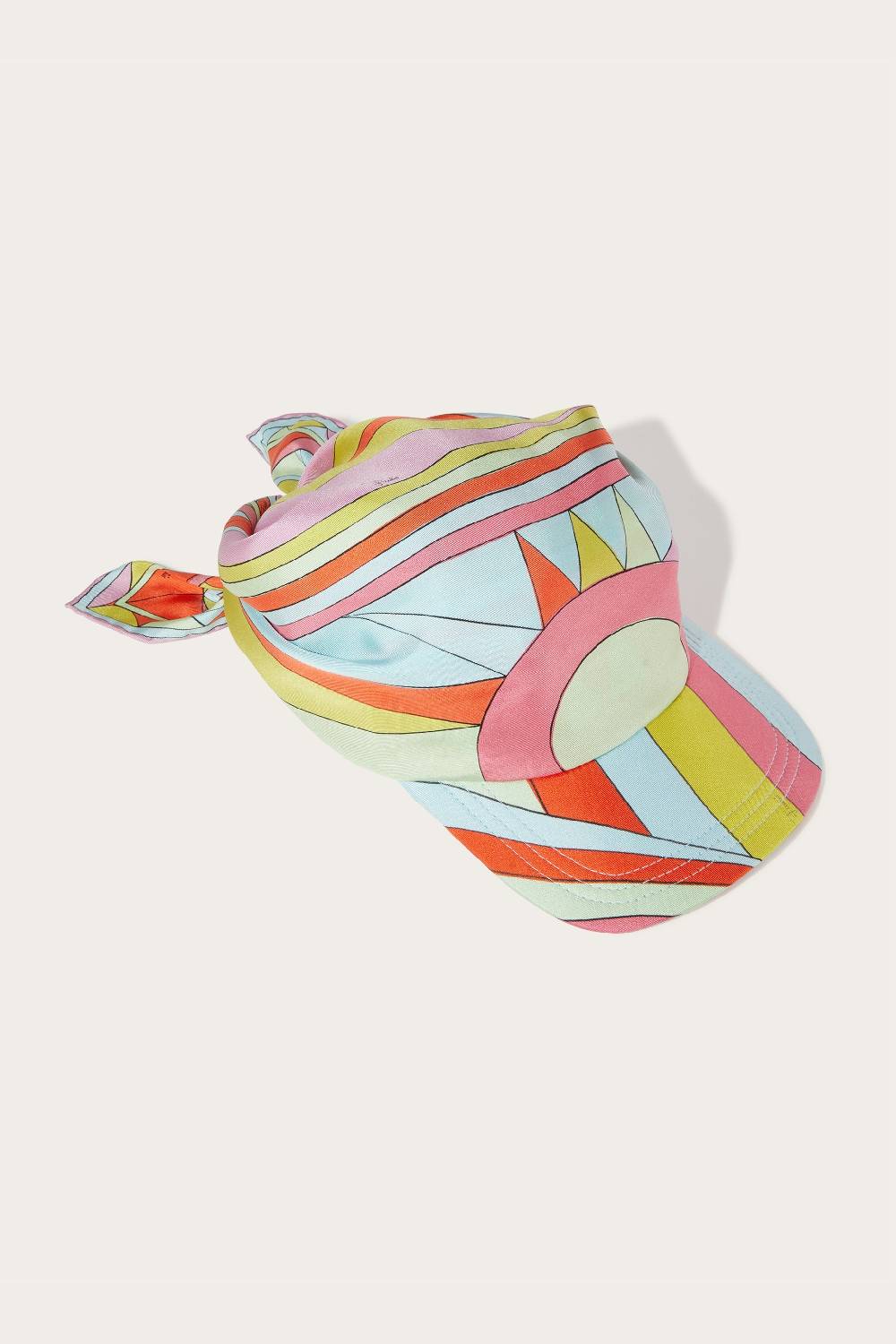 Pucci Cappello in seta con stampe Cigni e Iride