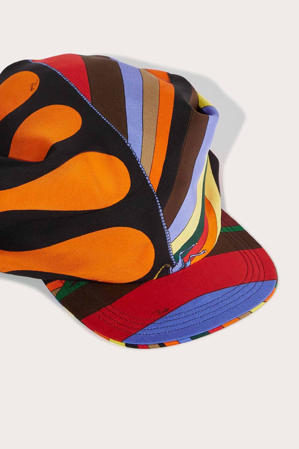Pucci Cappello In Seta Con Stampe Iride E Leocorno