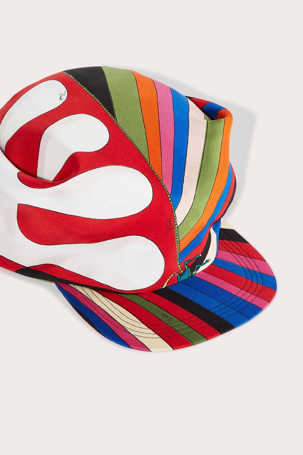 Pucci Cappello In Seta Con Stampe Iride E Leocorno