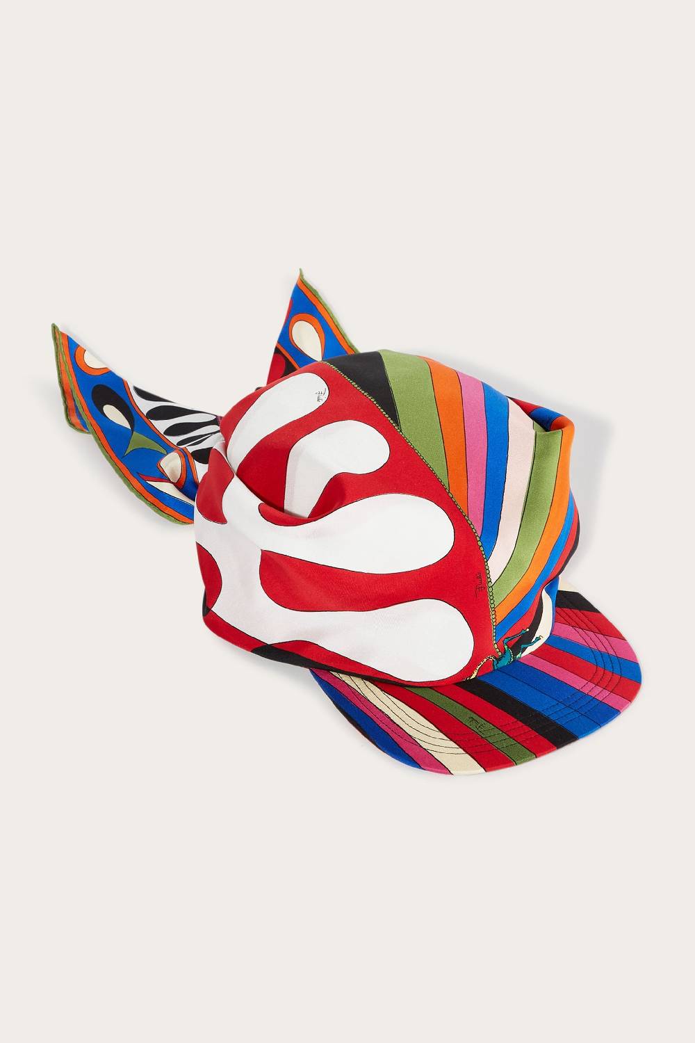 Pucci Cappello in seta con stampe Iride e Leocorno
