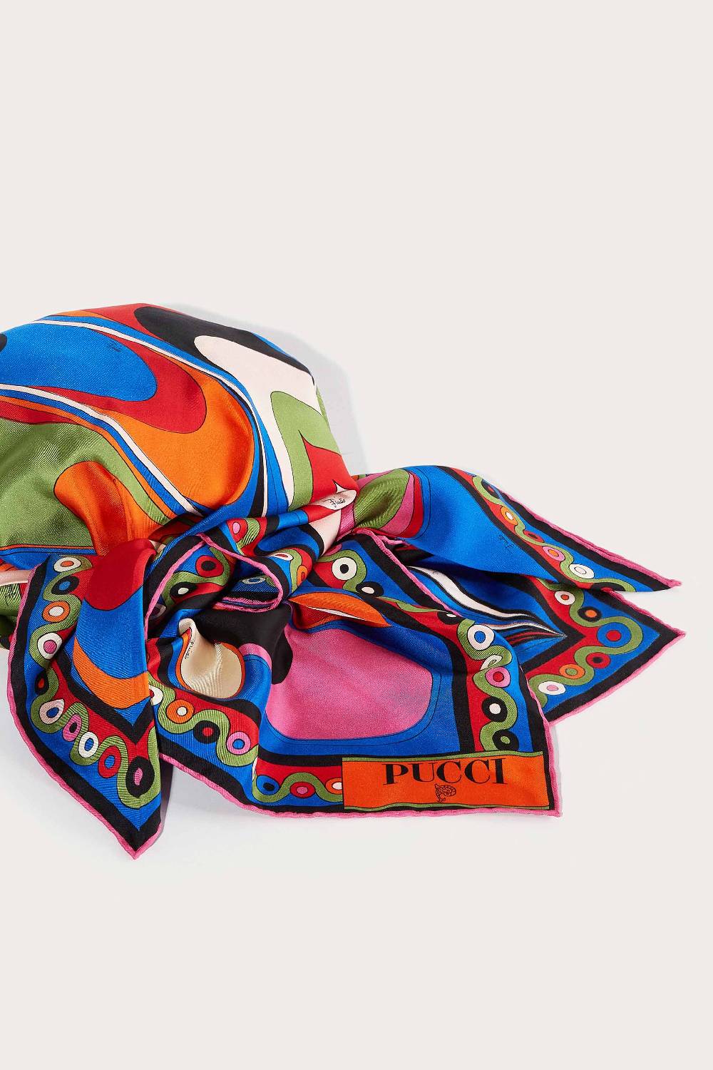 Pucci Cappello In Seta Con Stampe Onde E Iride