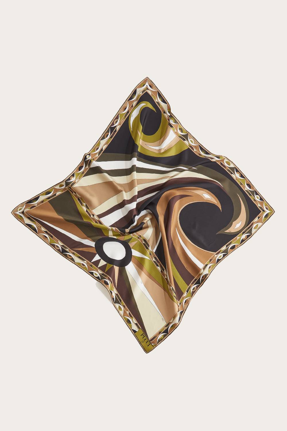 Pucci Carré grande in seta con stampa Cigni