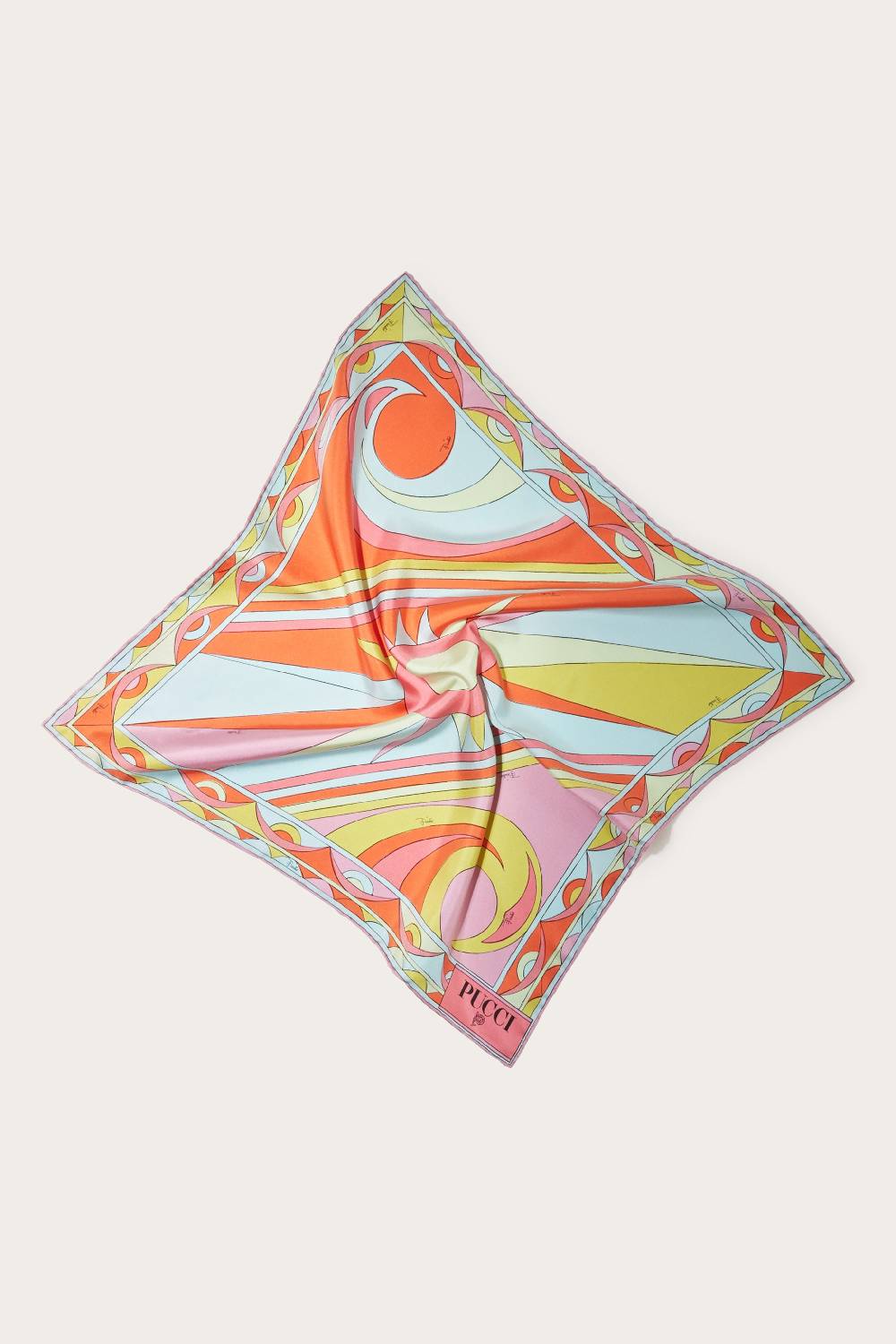 Pucci Carré piccolo in seta con stampa Cigni