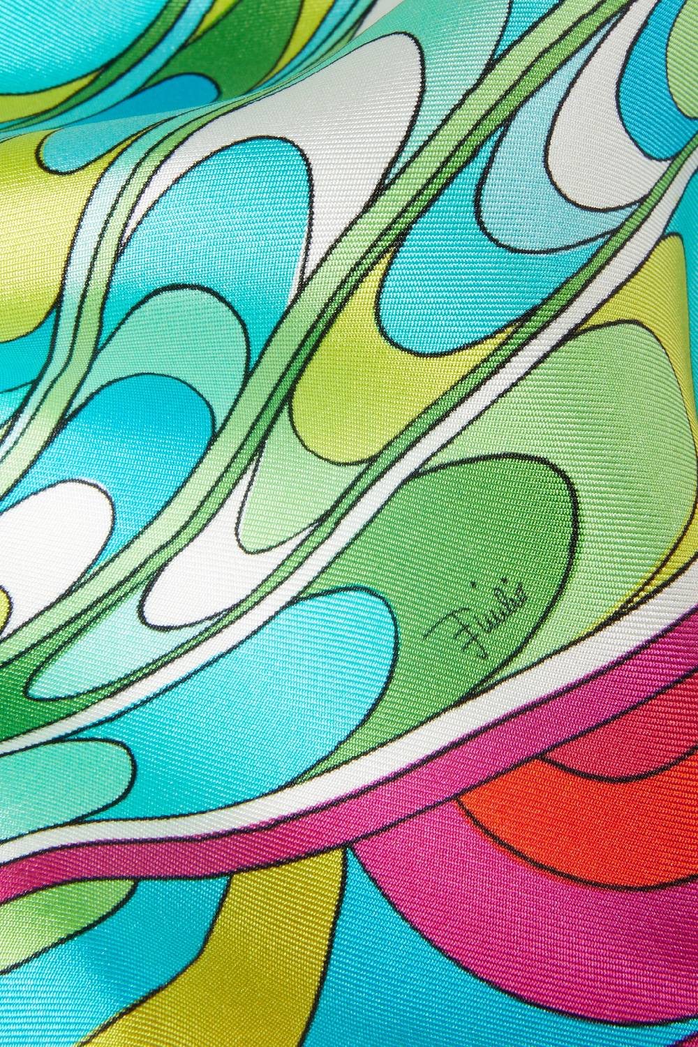 Pucci Carré Piccolo In Seta Con Stampa Onde