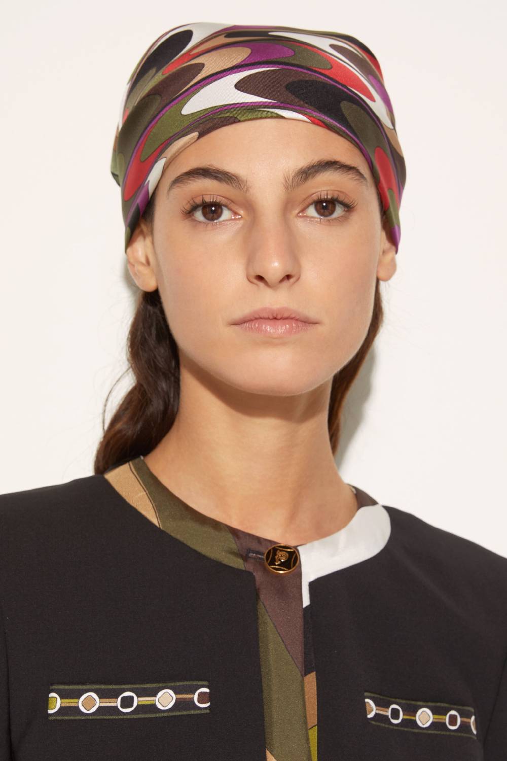 Pucci Carré Piccolo In Seta Con Stampa Onde