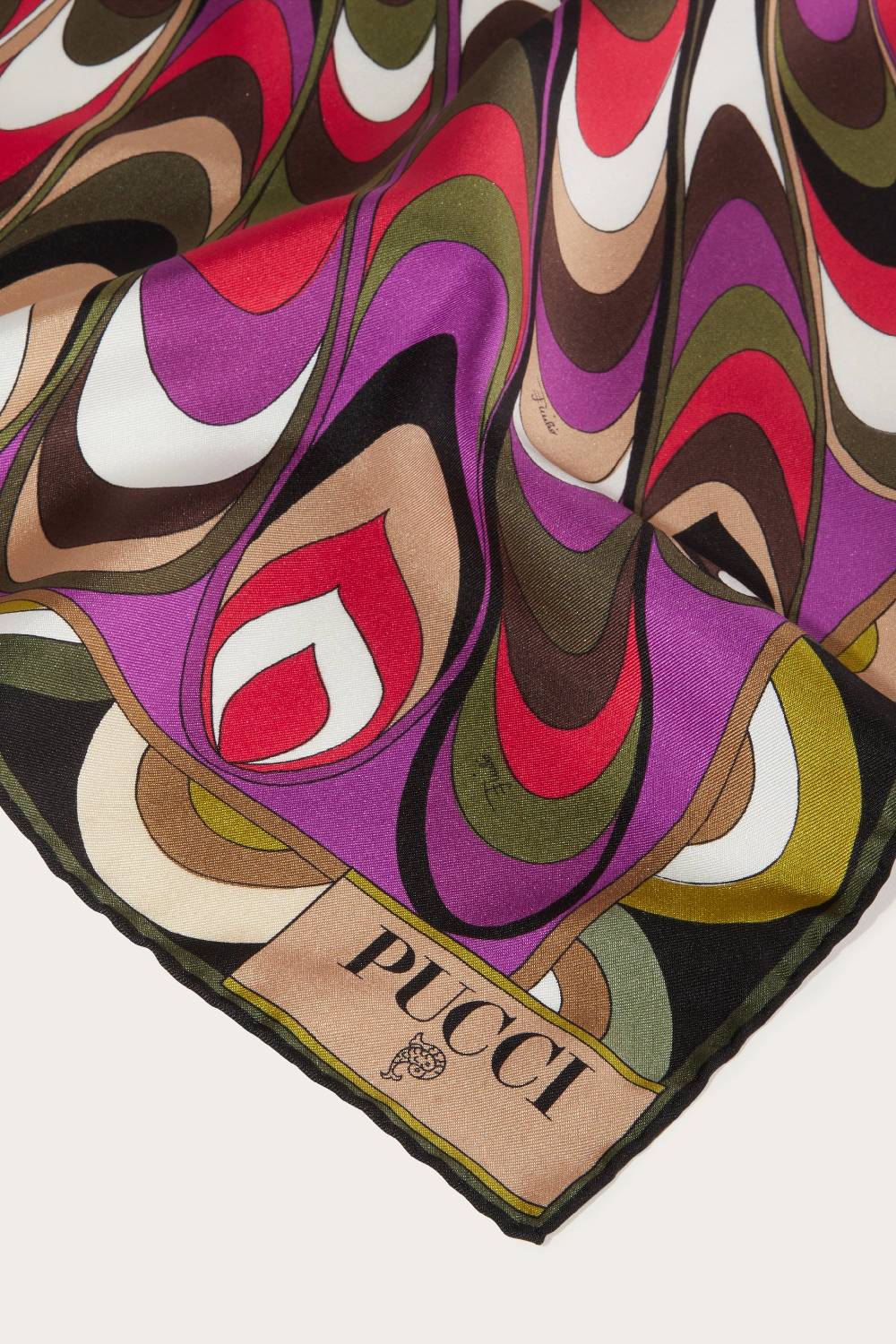 Pucci Carré Piccolo In Seta Con Stampa Onde