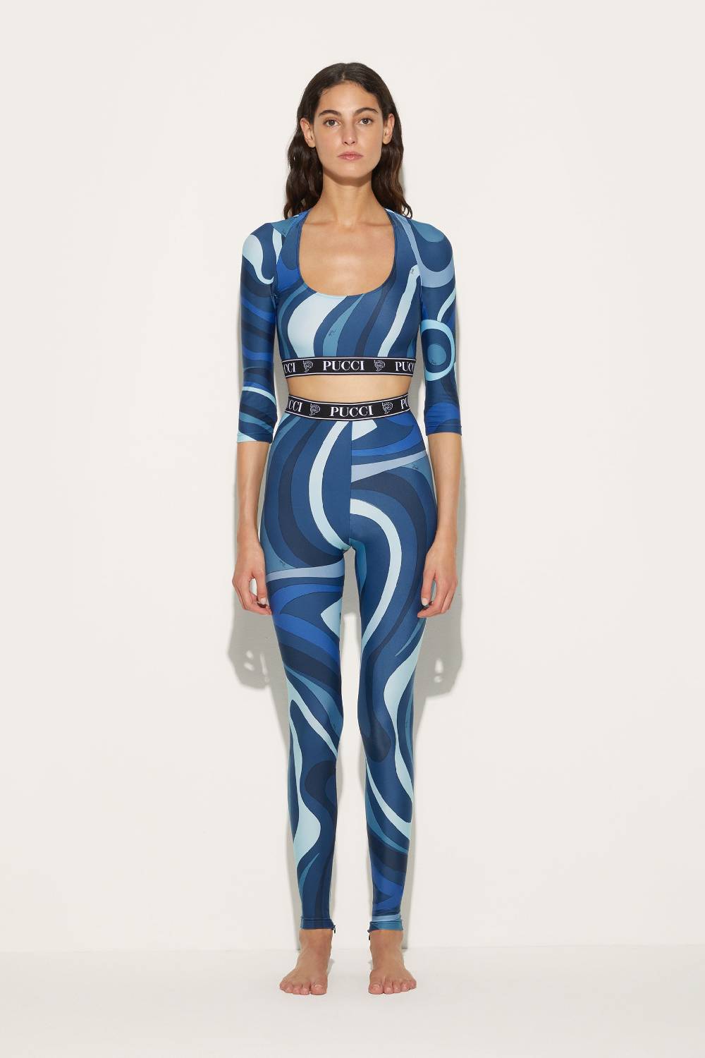 Pucci Crop Top Con Stampa Marmo