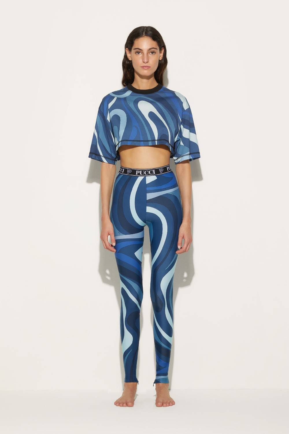 Pucci Crop Top Con Stampa Marmo