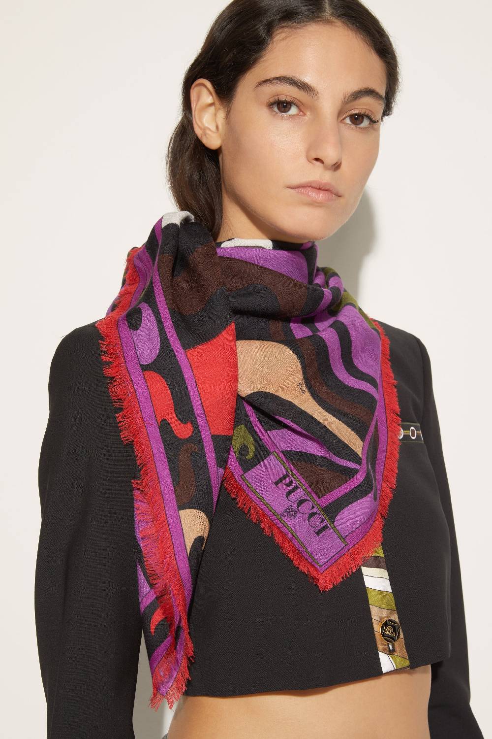 Pucci Foulard Grande Jacquard Con Motivo Marmo