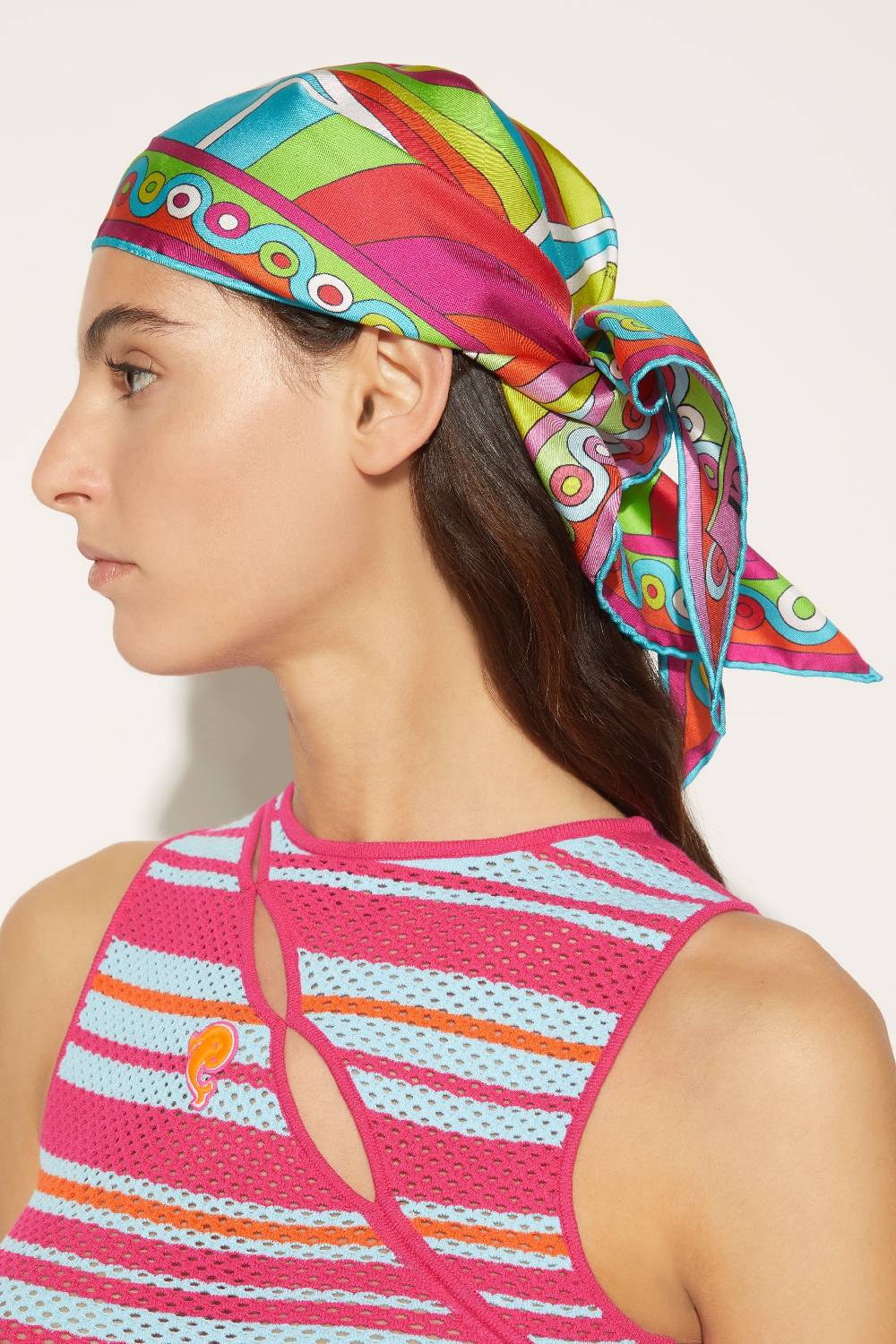 Pucci Foulard In Seta Con Stampa Iride