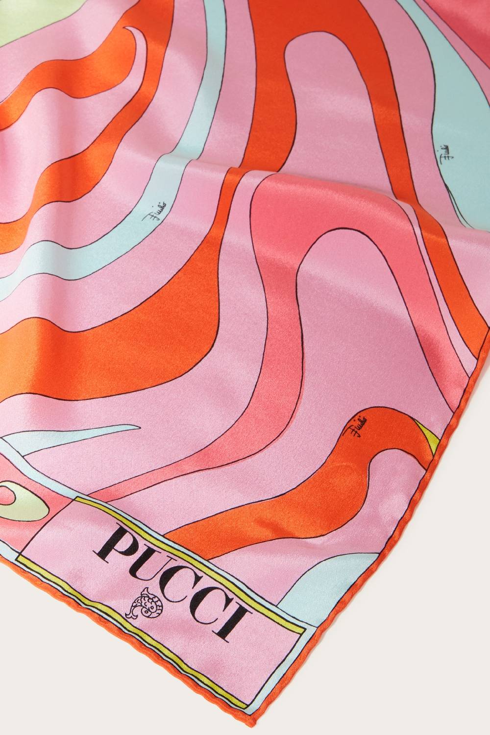Pucci Foulard In Seta Con Stampa Marmo