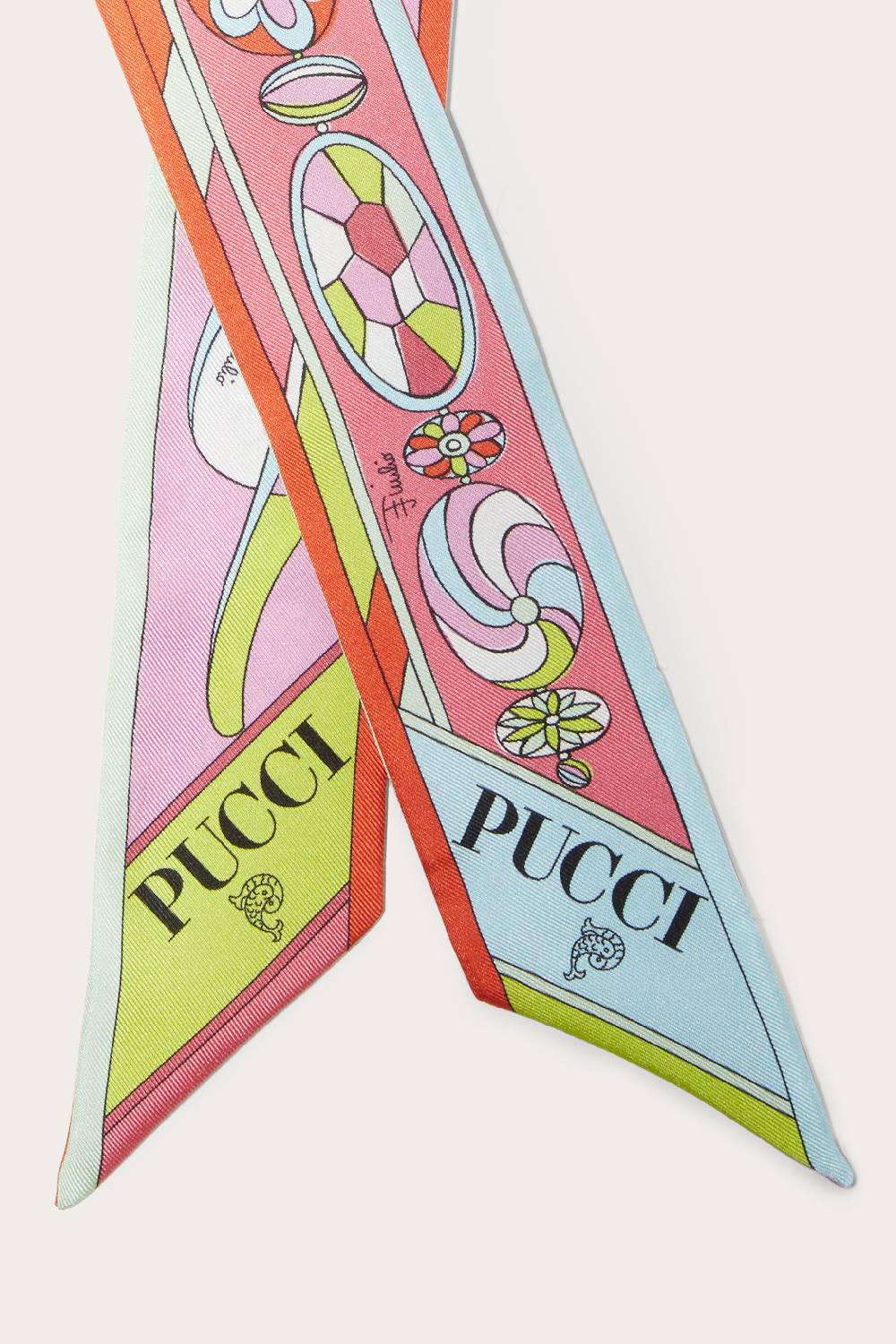 Pucci Foulard In Seta Con Stampa Pesci