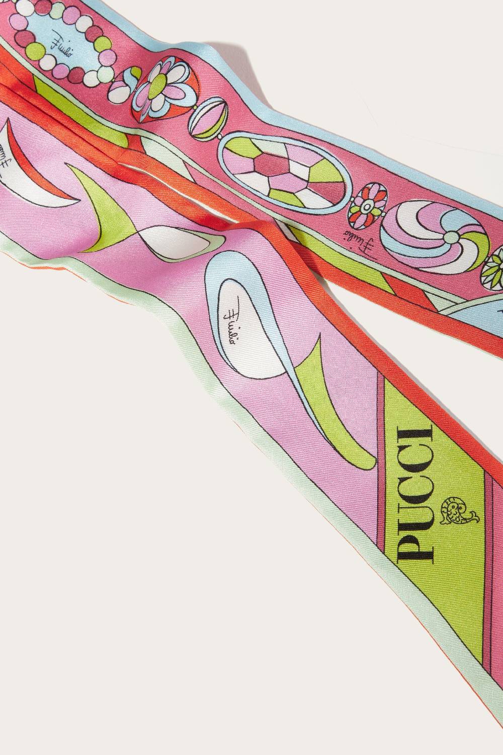 Pucci Foulard In Seta Con Stampa Pesci