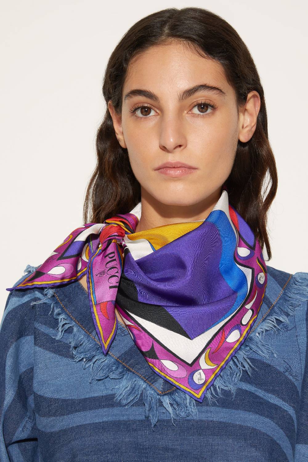 Pucci Foulard In Seta Con Stampa Pesci