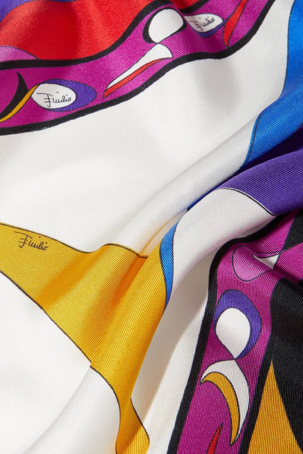 Pucci Foulard In Seta Con Stampa Pesci