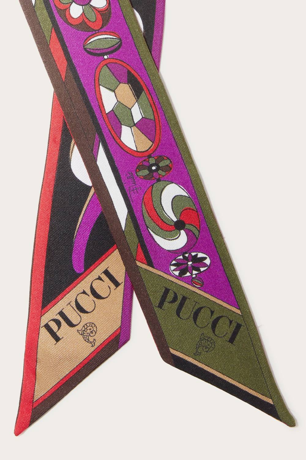 Pucci Foulard In Seta Con Stampa Pesci
