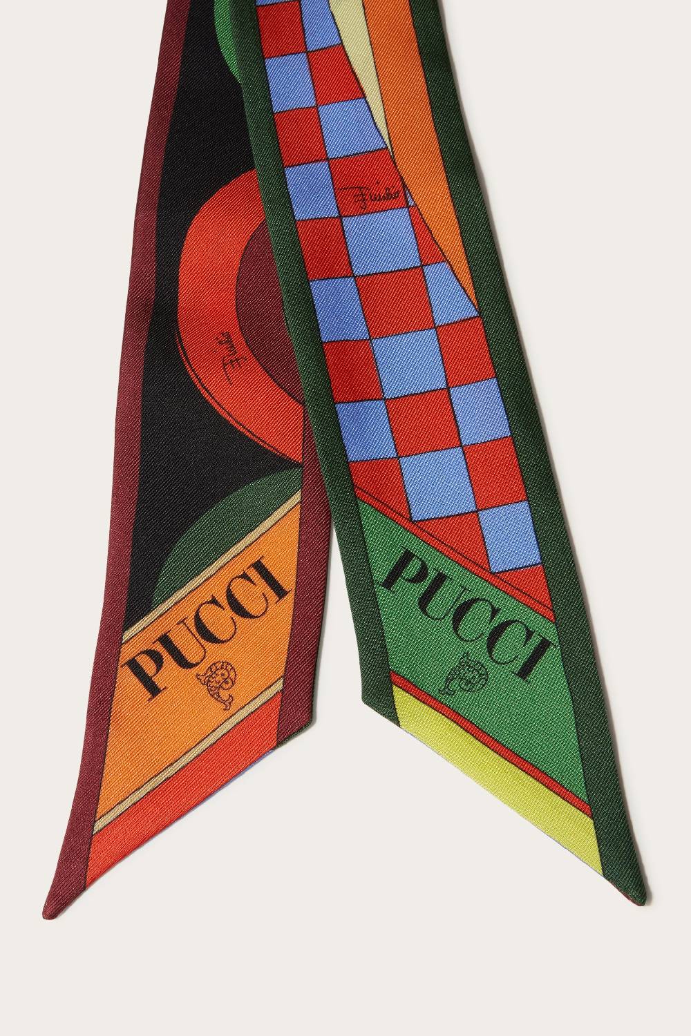 Pucci Foulard In Seta Con Stampe Giardino E Onde