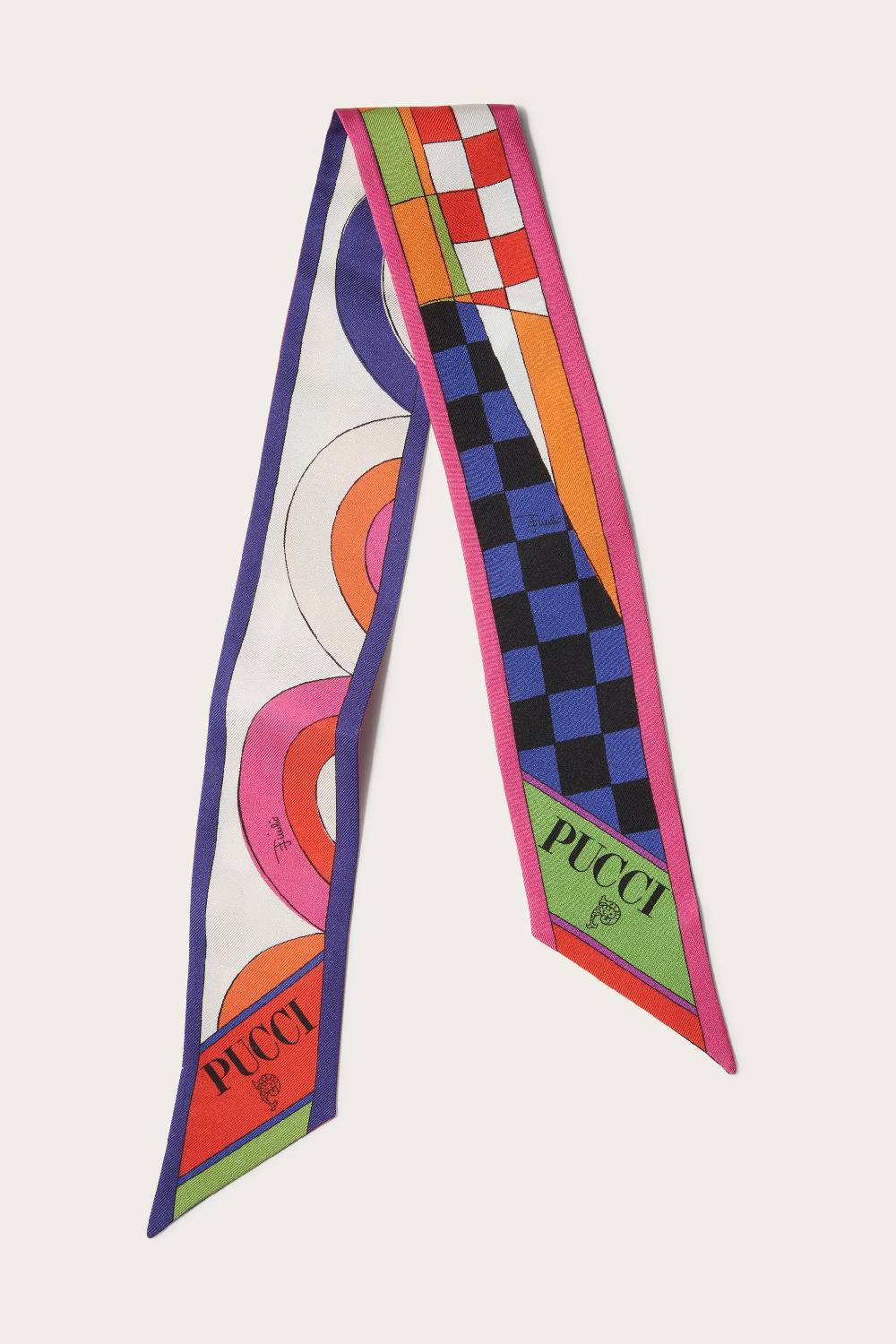 Pucci Foulard in seta con stampe Giardino e Onde