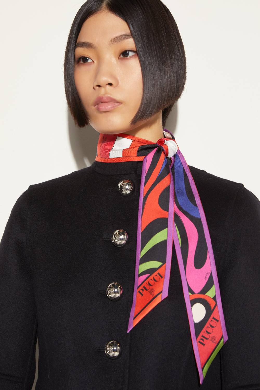 Pucci Foulard In Seta Con Stampe Marmo E Iride