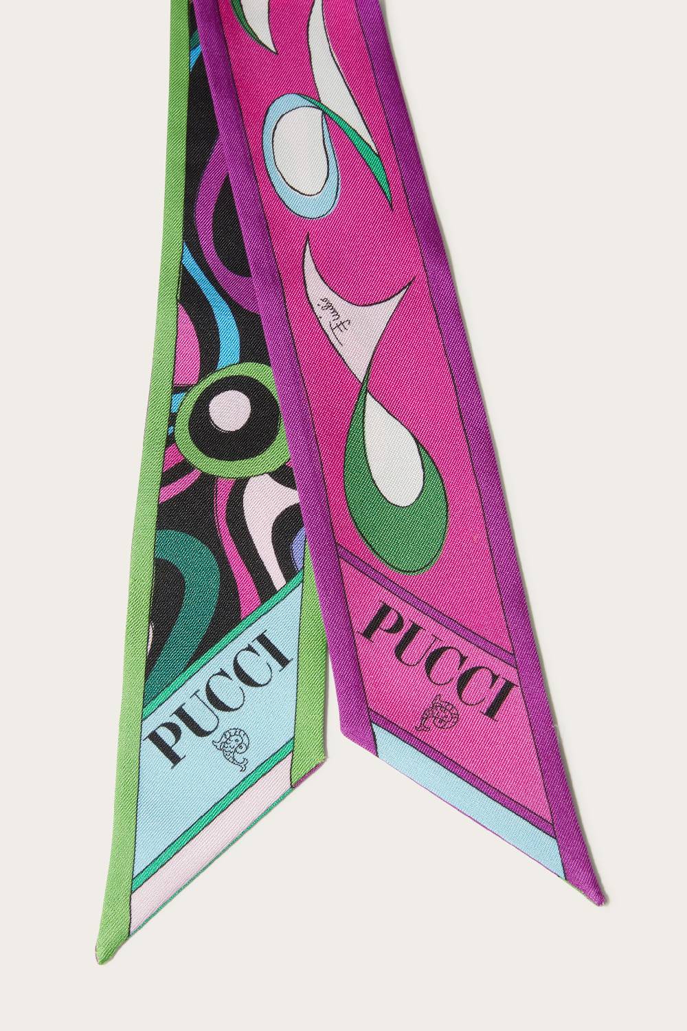 Pucci Foulard In Seta Con Stampe Marmo E Pesci