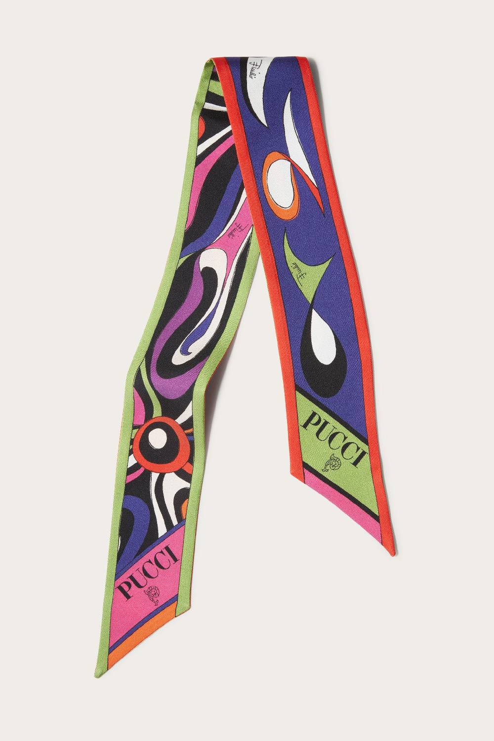 Pucci Foulard in seta con stampe Marmo e Pesci