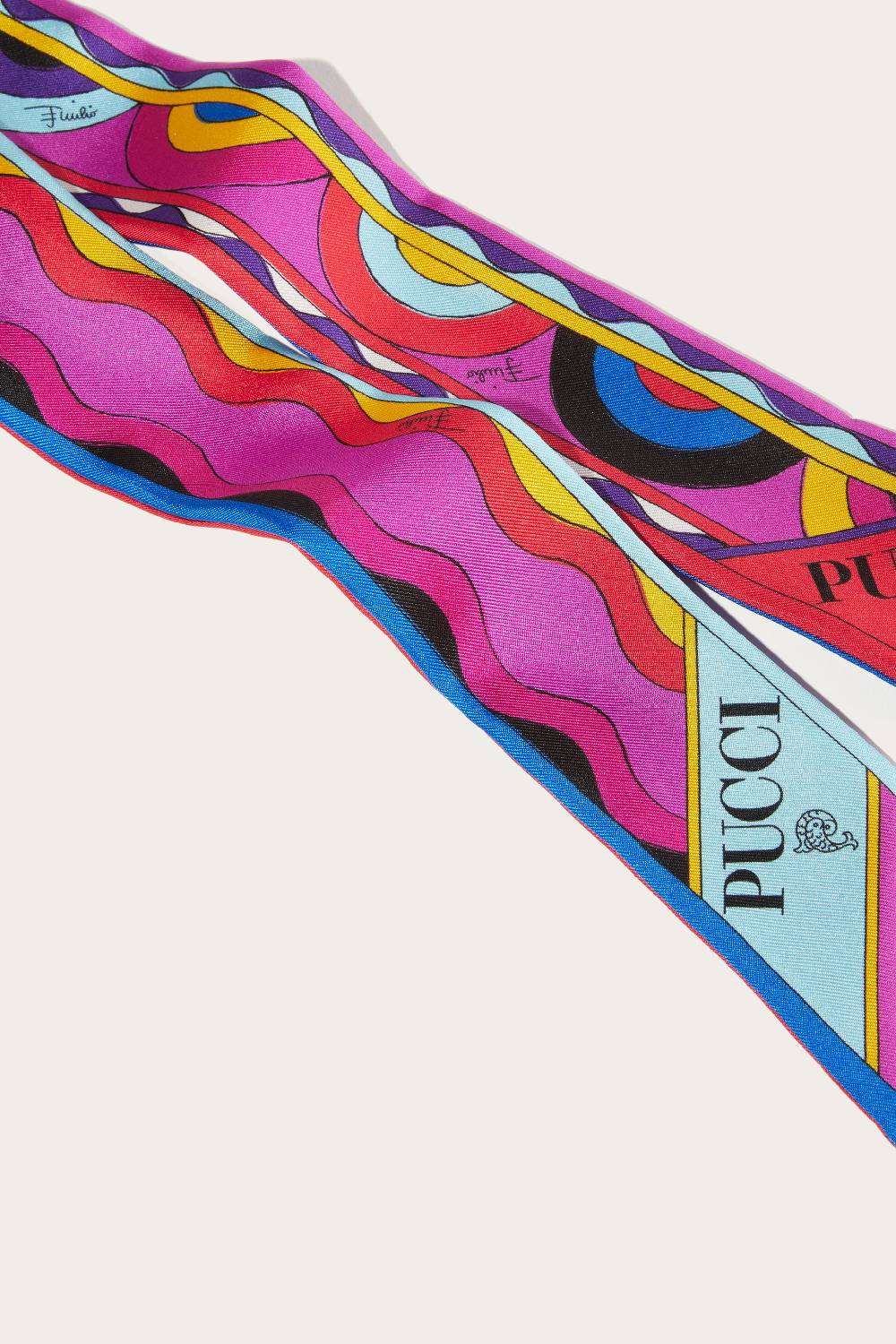Pucci Foulard In Seta Con Stampe Onde E Bersaglio