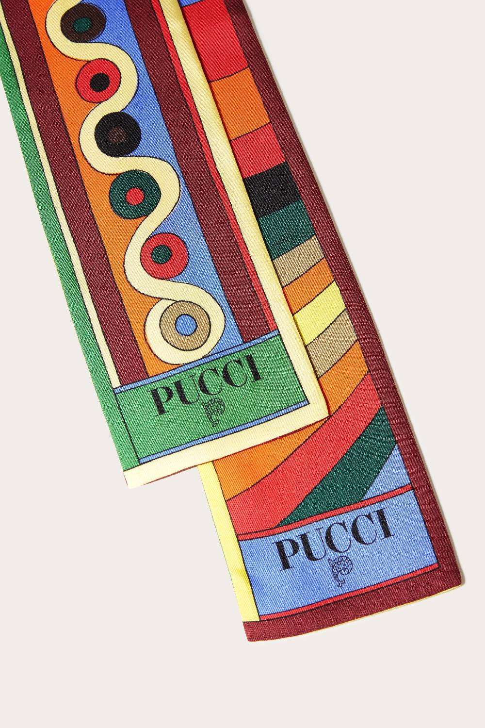 Pucci Foulard In Seta Con Stampe Onde E Iride