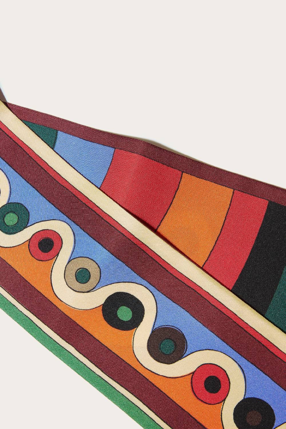 Pucci Foulard In Seta Con Stampe Onde E Iride