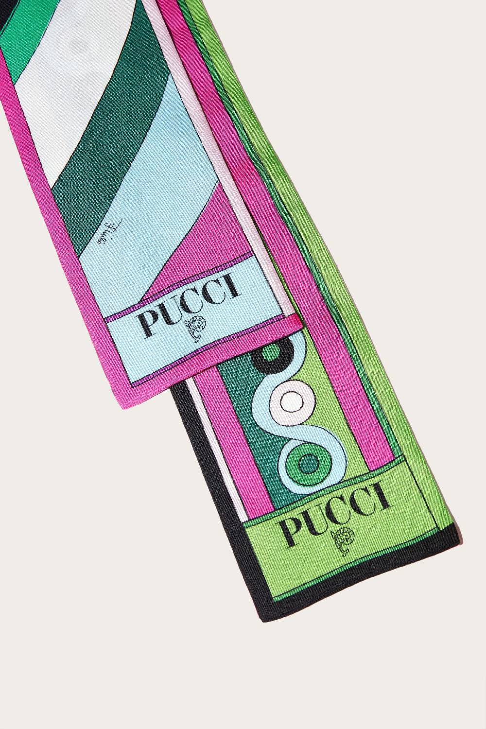 Pucci Foulard In Seta Con Stampe Onde E Iride