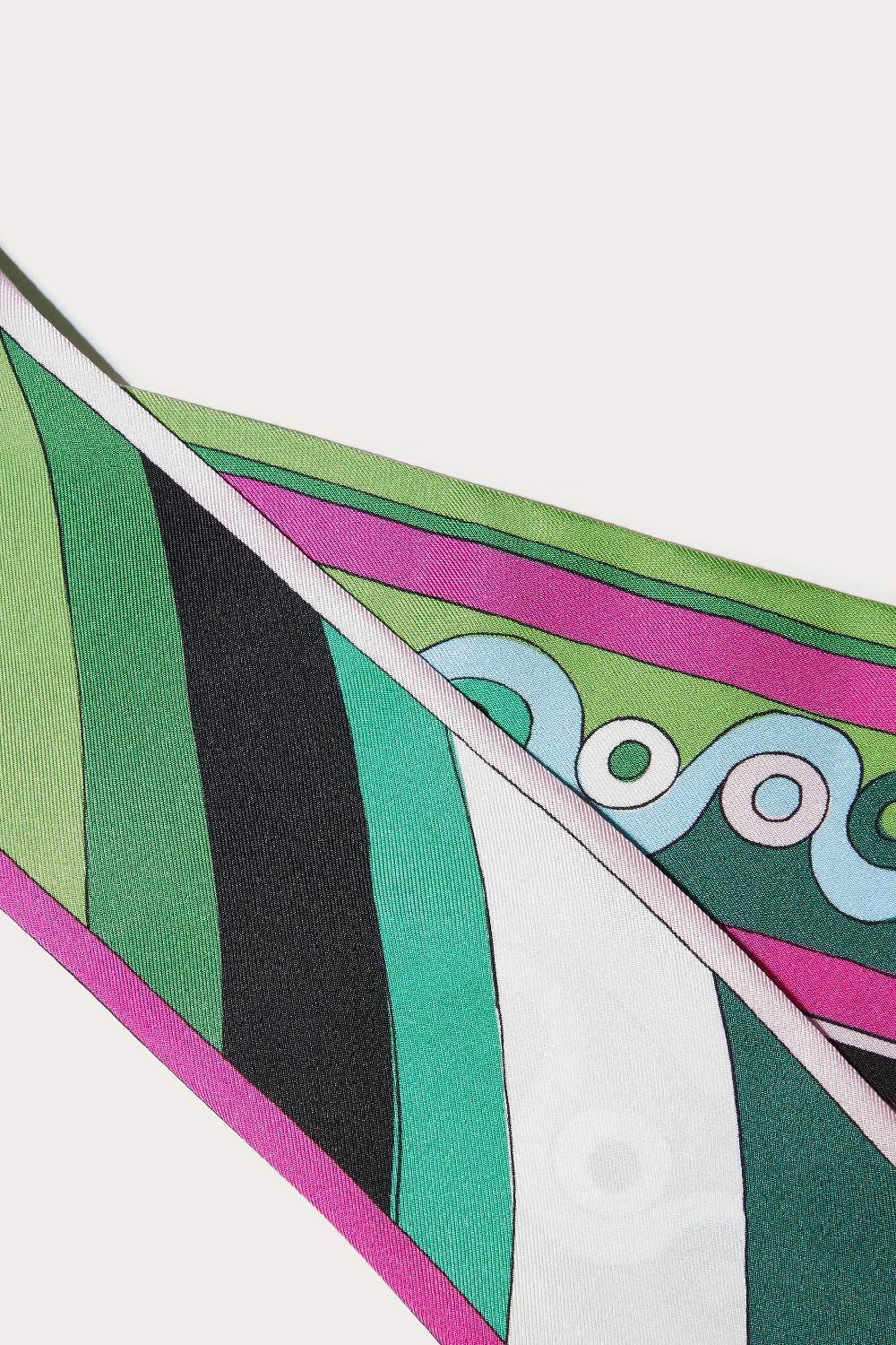 Pucci Foulard In Seta Con Stampe Onde E Iride