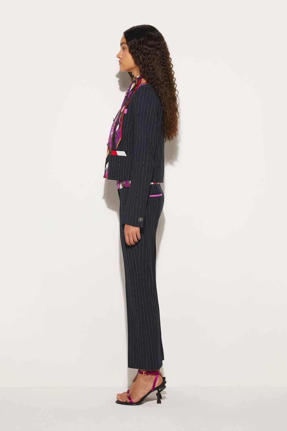 Pucci Giacca Gessata Con Finiture Iride