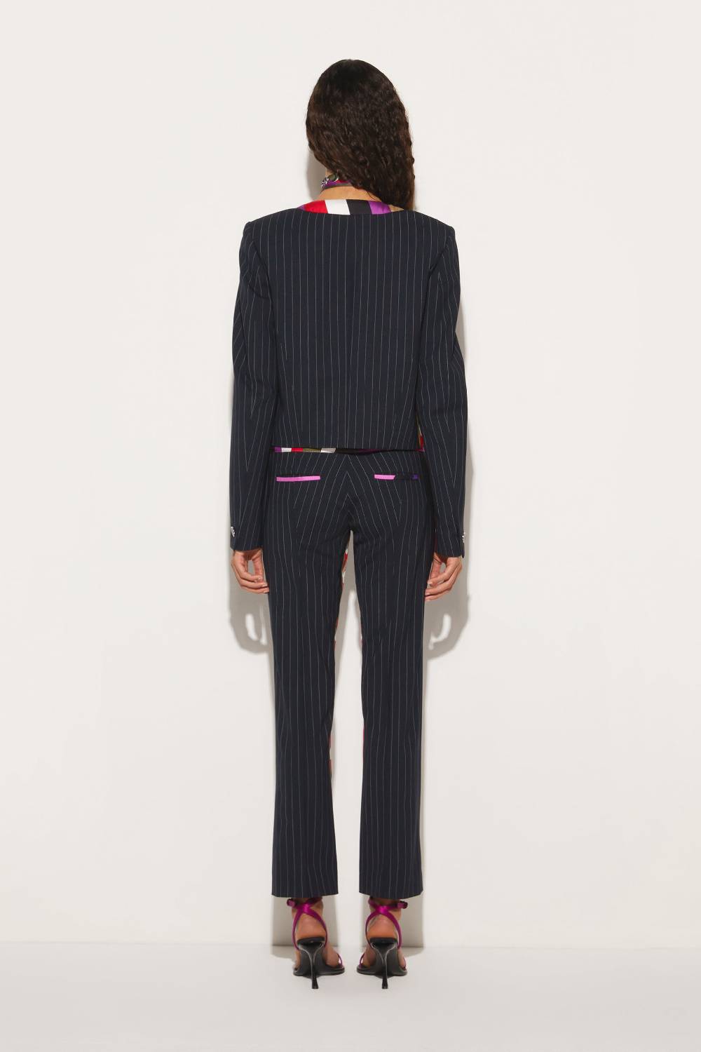 Pucci Giacca Gessata Con Finiture Iride