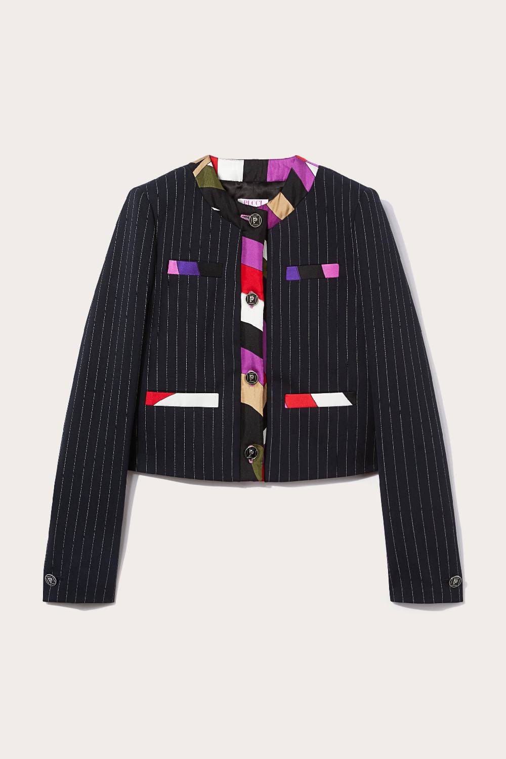 Pucci Giacca gessata con finiture Iride