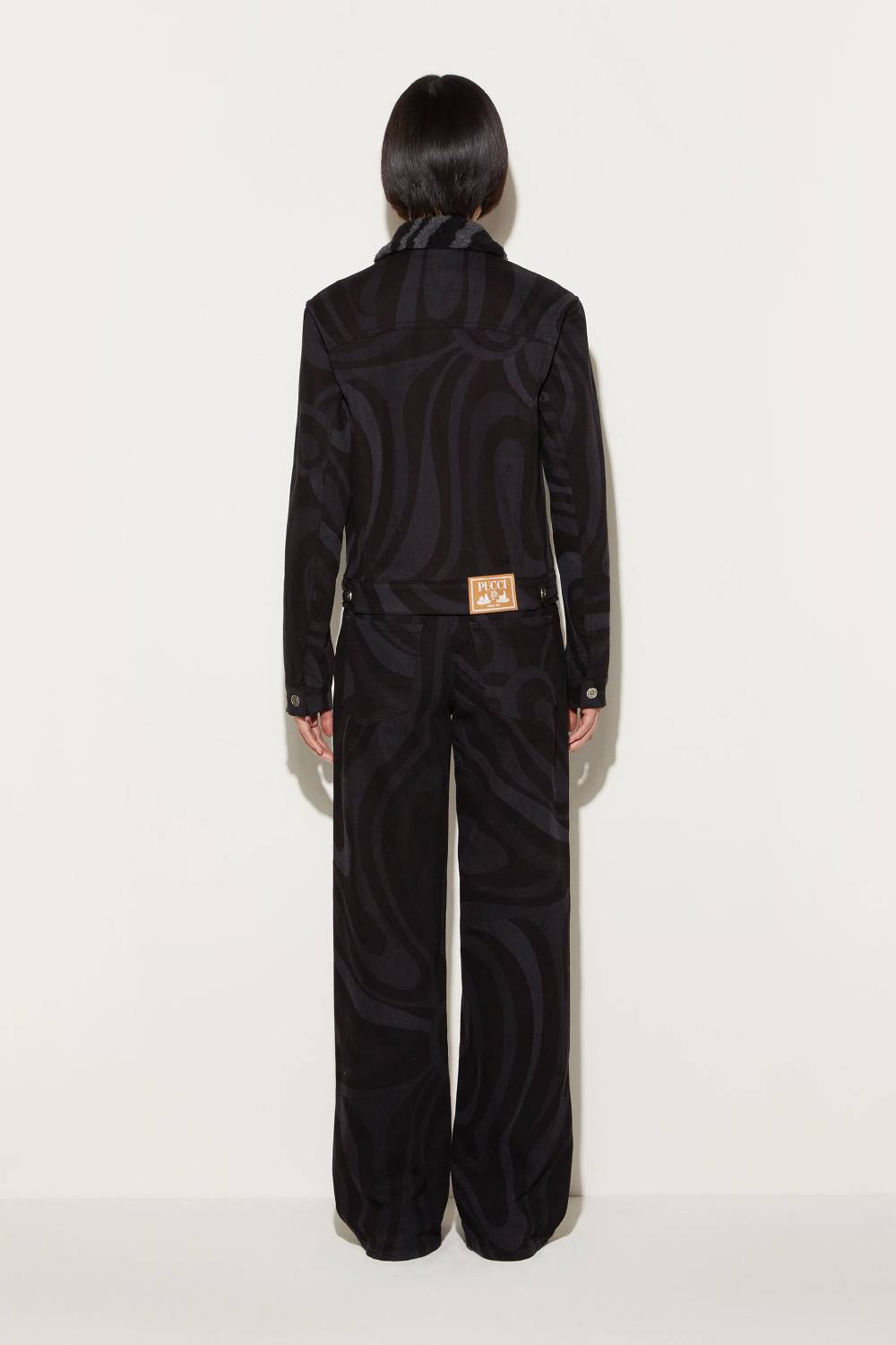 Pucci Giacca In Denim Con Stampa Marmo