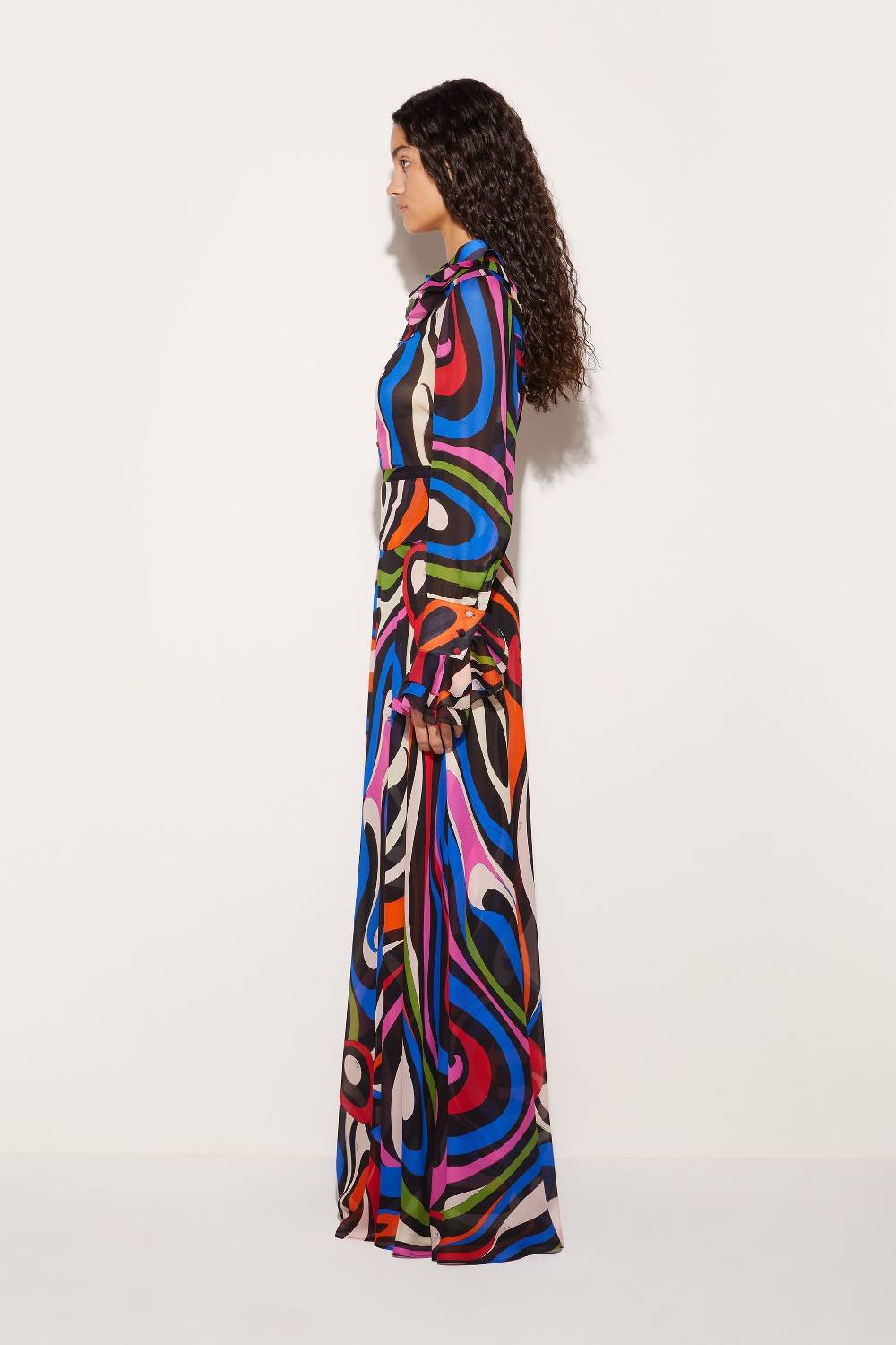 Pucci Gonna Lunga In Seta Con Stampa Marmo