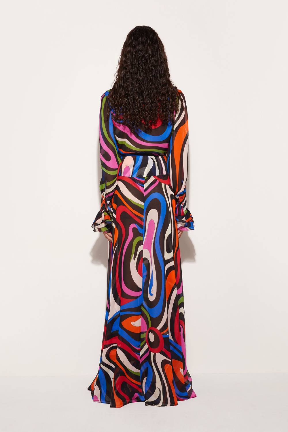 Pucci Gonna Lunga In Seta Con Stampa Marmo