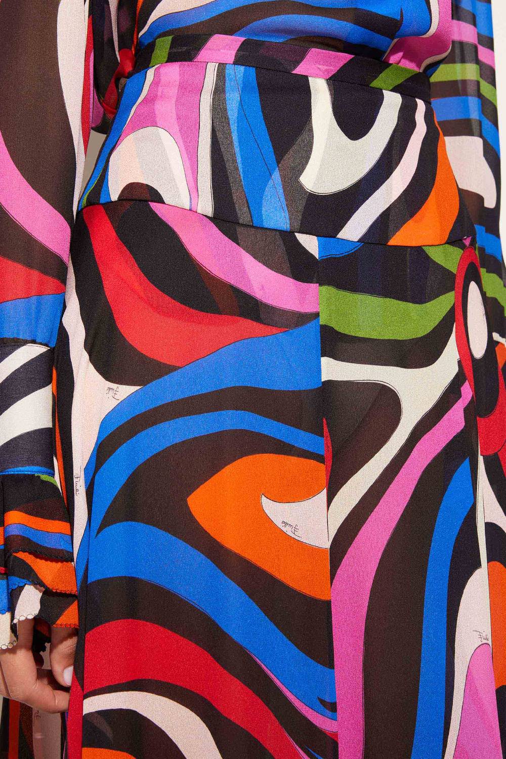 Pucci Gonna Lunga In Seta Con Stampa Marmo