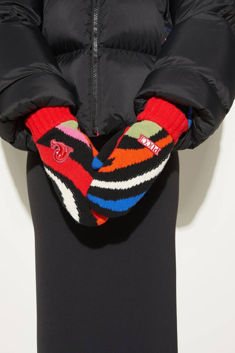 Pucci Guanti In Lana Jacquard Con Motivo Marmo