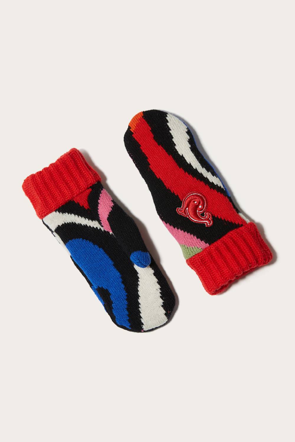 Pucci Guanti in lana jacquard con motivo Marmo