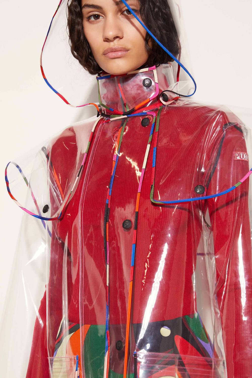 Pucci Impermeabile Con Finiture Iride