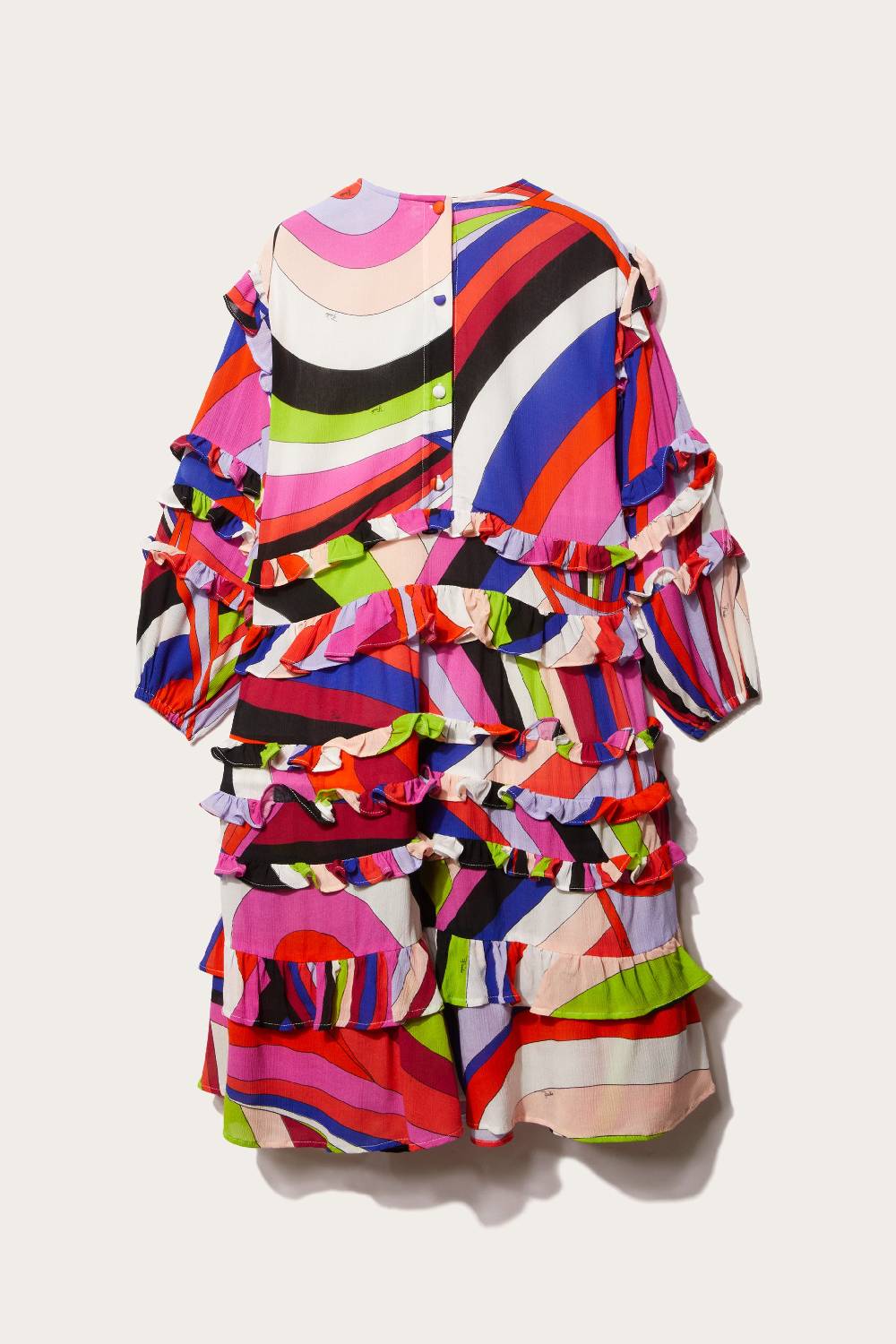 Pucci Iride-Print Ruffled Dress