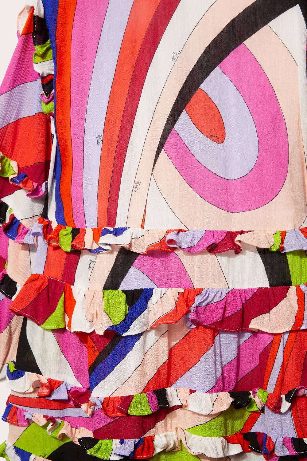 Pucci Iride-Print Ruffled Dress