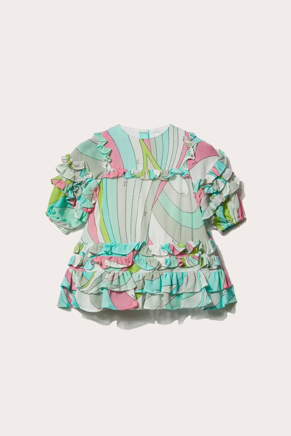 Pucci Iride-Print Ruffled Dress